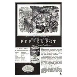  Print Ad: 1934 Campbells Pepper Pot Soup: Just as they 