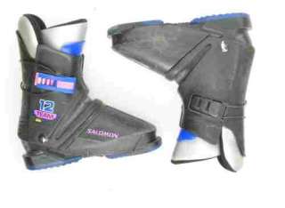 Used Salomon Team 12 Black Ski Boots Teen Size  