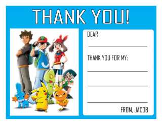 Set of 10 Pokemon Personalized Thank You Cards  