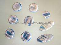 Saxophone BLUE mother of pearl key buttons inlays  