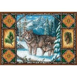  Gray Wolf Lodge Tapestry Placemats