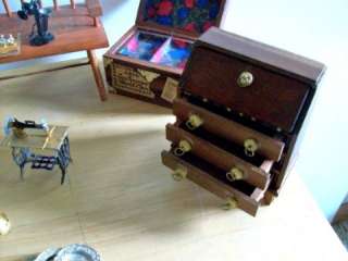 Lot of 12 vintage boxes Shackman & Chrysnbon miniature wood dollhouse 