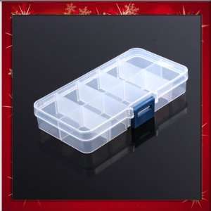 Plastic Clear False Nail Tips Empty Storage Box Case 13 x 6.5 x 2.1 cm 