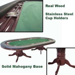   96 inch Table Mahogany Deluxe   Casino Supplies Premium Poker Table