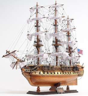 Larger USS Constitution Old Ironsides Wood Model Tall Ship Is 