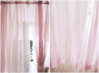 One Piece Princess Pink Sheer Bed Swag Curtain LONG  