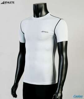 Mens Base Layer Short Sleeves Crew Neck Shirts Compression Gear Skin 