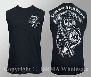 Authentic SONS OF ANARCHY Samcro Shield Muscle Tank Top Shirt M L XL 