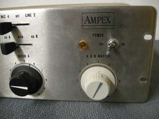 VINTAGE AMPEX MX 10 4 CH MIXER TUBE TYPE PRE AMP  