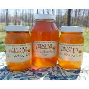 One Quart Raw Wildflower Honey  Grocery & Gourmet Food