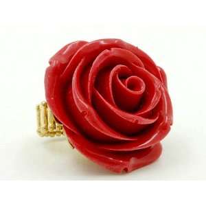 Victorian Chunky Red Rose Fashion Ring 
