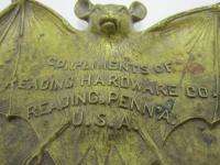Rare Antique c.1900 Bronze Bat Tray Art Nouveau Deco Arts & Crafts 
