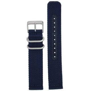 Nylon Watch Band Fits Seiko Watches Strap Blue Stainless Heavy Buckle 