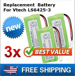 New Replacement Battery For Vtech LS6425 3 Cordless Phone 3pack  