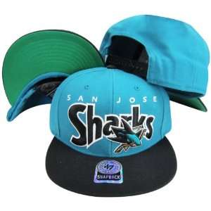   Teal/Black Two Tone Plastic Snapback Adjustable Plastic Snap Back Hat
