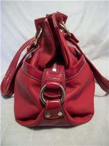 TIGNANELLO Red Leather Satchel Handbag Tote Bag  