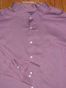 Mens ROUNDTREE L/S Dusty Plum Color Silky Finish Oxford Shirt $55 