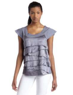  Calvin Klein Jeans Womens Ruffled Silk Top: Clothing