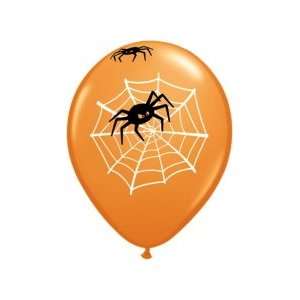  11 Orange & Lime Green Spiders Balloons 