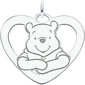    Sterling Silver Disney Winnie the Pooh Heart Charm Jewelry