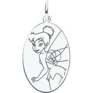  Sterling Silver Disney Tinker Bell Oval Charm Jewelry