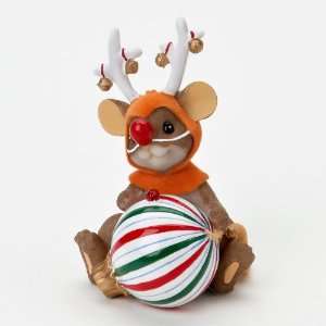  Enesco Charming Tails Mouse Dressed as a Reindeer Figurine 