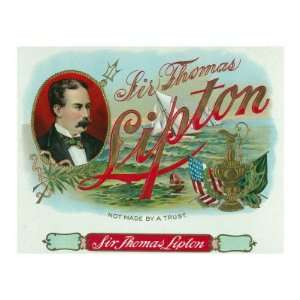  Sir Thomas Lipton Brand Cigar Box Label, Supplier of Lipton Tea 