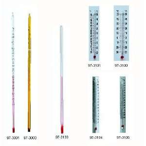  Red Filled Thermometers, Partial Immersion (10 per box 