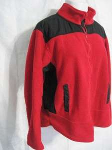 Womens Plus 2X Red Black ZOEY BETH Full Zippered Polyester Fleece 