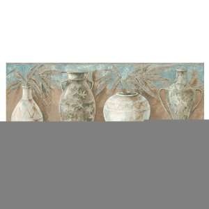   Blue And Tan Ethnic Vases Wallpaper Border LW1341040: Home & Kitchen