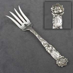  Bridal Rose by Alvin, Sterling Small Beef Fork, Monogram H 