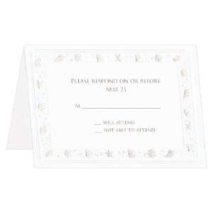  Wedding Response Card Seashell Border Sandstone Sage (50 