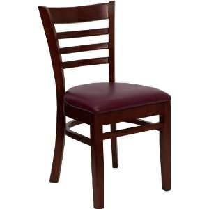  Mahogany Finished Ladder Back Wooden Restaurant Chair with 
